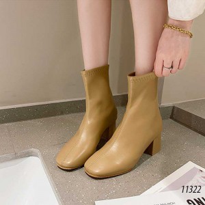 Giày boots da cao gót nữ 11322