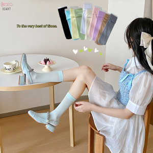 Tất siêu mỏng mùa hè,tất nhung giữa bắp chân nhiều màu sắc 12437