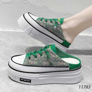 Giày sục giày lười tăng chiều cao đính hạt rhinestone nữ 11783