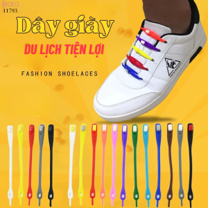 Dây giày lười nhựa silicone dạ quang phát sáng đàn hồi thể thao không cần buộc dây ( đầu vuông bộ 12 dây ) 11793