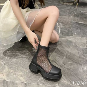 Giày bốt Martin da PU lưới phong cách La Mã nữ 11814