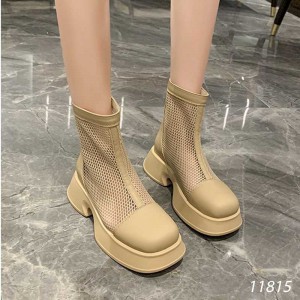 Giày bốt Martin da PU lưới phong cách La Mã nữ 11815