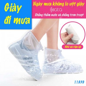 Áo mưa cho giày Nam Nữ bọc giày che mưa chống thấm nước chống trơn trượt 11839
