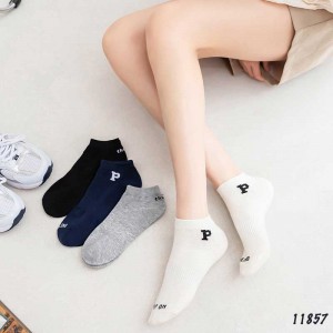 Tất vớ thể thao chữ P tất ống ngắn unisex Nam Nữ 11857