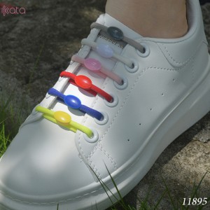 Dây giày lười thun chống đứt, khóa tròn cố định độ co giãn cao (bộ 14 dây) 11895