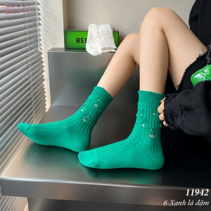 Tất vớ cổ trung kiểu rách unisex, tất thể thao cotton chất lượng tốt 11942