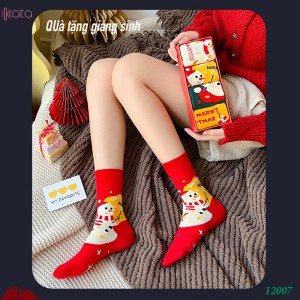 Tất vớ giáng sinh tất cotton nguyên chất,quà tặng 4 đôi tất có hộp 12007