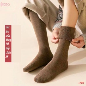 Tất vớ dày thu đông,tất bắp chân giữ nhiệt,Tất JK màu trơn nữ 12009