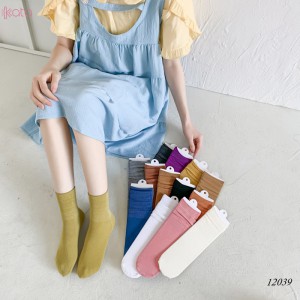 Tất vớ cổ trung cotton nguyên chất ,Tất vớ dày mùa thu đông nữ 12039