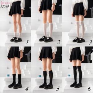 Tất vải băng mỏng mát mùa hè,Tất JK cổ trung,tất bắp chân,qua đầu gối phong cách Nhật Bản nữ 12040