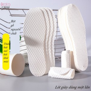 Lót giày dùng 1 lần , Lót bột gỗ mỏng thấm hút mồ hôi khử mùi mùa hè 12050