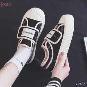 Giày vải khóa dán nữ, giày dạo phố sinh viên phong cách Hàn Quốc 12121