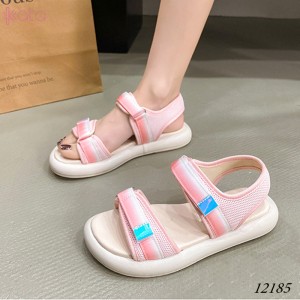 Dép sandal nữ khóa dán phong cách thể thao mùa hè đế bằng 12185