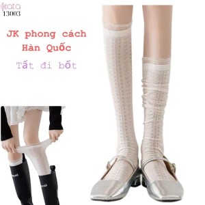 Tất bắp chân ren JK phong cách Hàn Quốc,vớ lưới mỏng đi bốt 13003