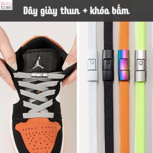 Dây giày lười đàn hồi khóa bấm tiện lợi Nam,Nữ, Trẻ em 12303