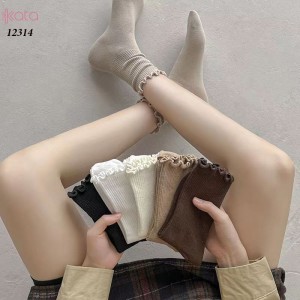 Tất ren giữa bắp chân,tất thu đông phong cách JK Nhật Bản nữ 12314