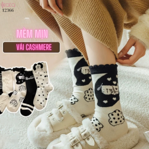 Tất len (vải Hàn) giữ ấm,tất giữa bắp chân mùa thu đông 12366