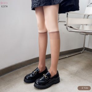 Tất cotton mỏng mờ trong suốt,tất bắp chân JK phong cách Nhật Bản nữ 12378