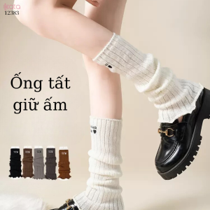 Ống tất len dệt kim,ống tất thu đông thêu chữ thời trang hotgirl 12383
