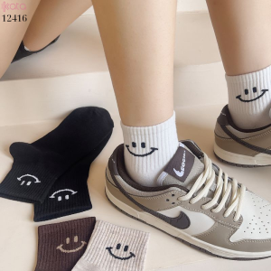 Tất mặt cười cotton chống rụng lông,tất mỏng nữ mùa hè 12416