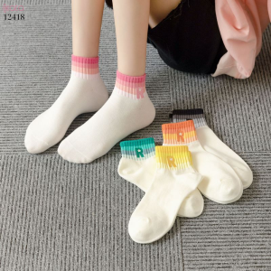 Tất mùa hè cầu vồng ,tất chữ  R chất liệu cotton không xù vải 12418