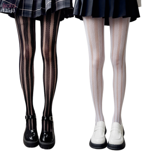Quần tất lưới mỏng mùa hè,quần tất dải dọc cổ điển phong cách Nhật Bản 12543