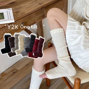 Ống tất giữ ấm thu đông Y2K ,tất dệt kim đi bốt thời trang đa năng 12717