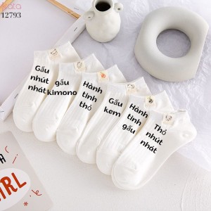 Tất thuyền vô hình mềm mịn,vớ nữ bông thoáng khí thấm mồ hôi mùa hè 12793