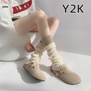 Ống tất 2 màu phong cách y2k,tất dệt kim thu đông 12914