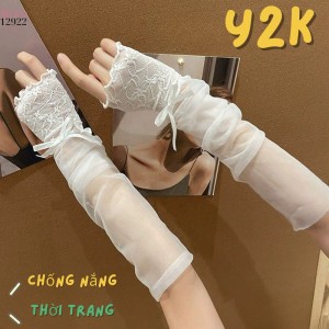 Ống tay thời trang Y2K,voan ren mỏng che khuyết điểm nhẹ,tay áo chống nắng 12922