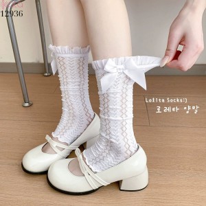 Ống tất ren JK lolita phong cách Nhật Bản,vớ mùa hè mỏng che ống chân thời trang 12936