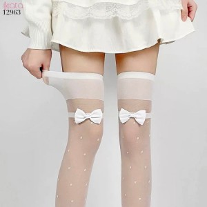 Tất chấm bi qua gối,vớ lụa siêu mỏng mùa hè 12963