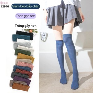 Tất qua gối sọc dọc giảm béo bắp chân,vớ đi bốt thu đông 12970