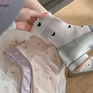 Tất lưới thoáng khí mùa hè,vớ mỏng ren viền nấm dễ thương 13005