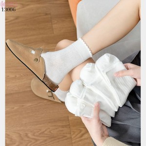 Tất ngắn màu trắng nữ dễ thương,vớ mỏng xuân hè thấm hút mồ hôi 13006