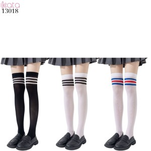 Tất qua gối nhung co giãn vải chất lượng tốt thấm hút mồ hôi,tất nhung JK phong cách học sinh, sinh viên 13018