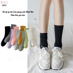 Tất bông mềm mịn thấm hút mồ hôi,vớ mùa hè vải chất lượng tốt chống vón cục 13022