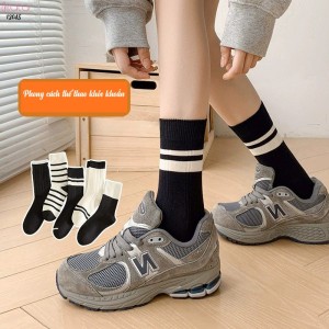 Tất bông thu đông thoải mái và thấm hút mồ hôi, tất cotton đa năng dành cho sinh viên, vớ thể thao thông thường 13045