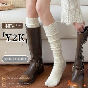 Tất len ấm thu đông,vớ bắp chân đi bốt phong cách cổ điển Nhật Bản 13054