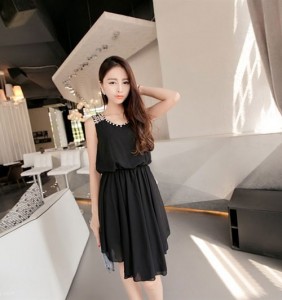 Váy đầm mulet đính hạt màu đen