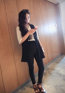 Áo khoác ghi lê dáng dài 4522