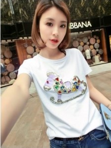 Áo thun đính đá hình ngựa 4570