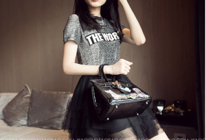 Áo ánh nhũ đen 6658