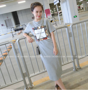 Đầm thun dài 7043