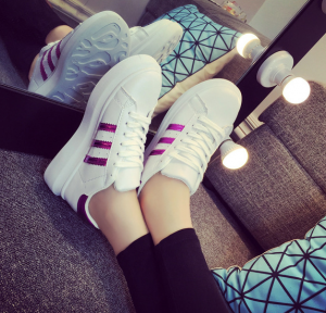 Giày thể thao 3 vạch tím 7206