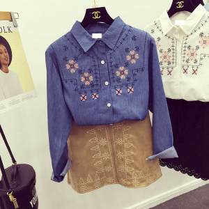 Áo sơmi thêu hoạ tiết Hàn Quốc 7598