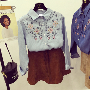 Áo sơmi thêu hoạ tiết Hàn Quốc 7599