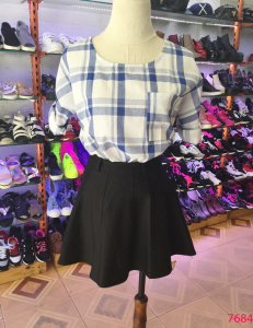 Áo kẻ caro kẻ xanh 7682