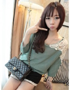 T-shirt cánh dơi màu xanh