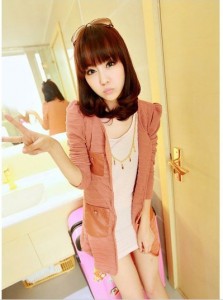 Áo len form dài màu nâu